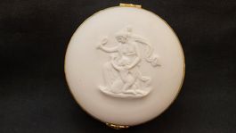 Bisquitporzellan-Dose mit Relief COQUET LIMOGES