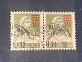 Schweiz 1921 Tell Paar 10a13 Vollstempel OBERUZWIL 25.II.21