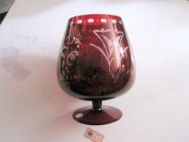 Kristall-Glas NEU, aus Böhmen, handgeschliffen, rot (4 St)