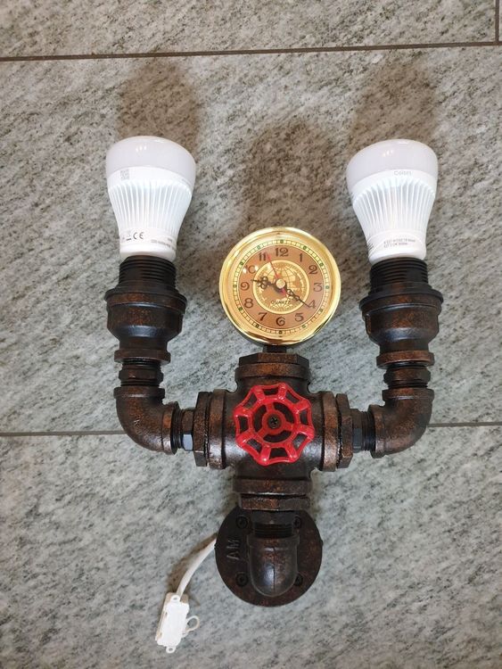 Steampunk Wandlampe Mit Uhr Kaufen Auf Ricardo