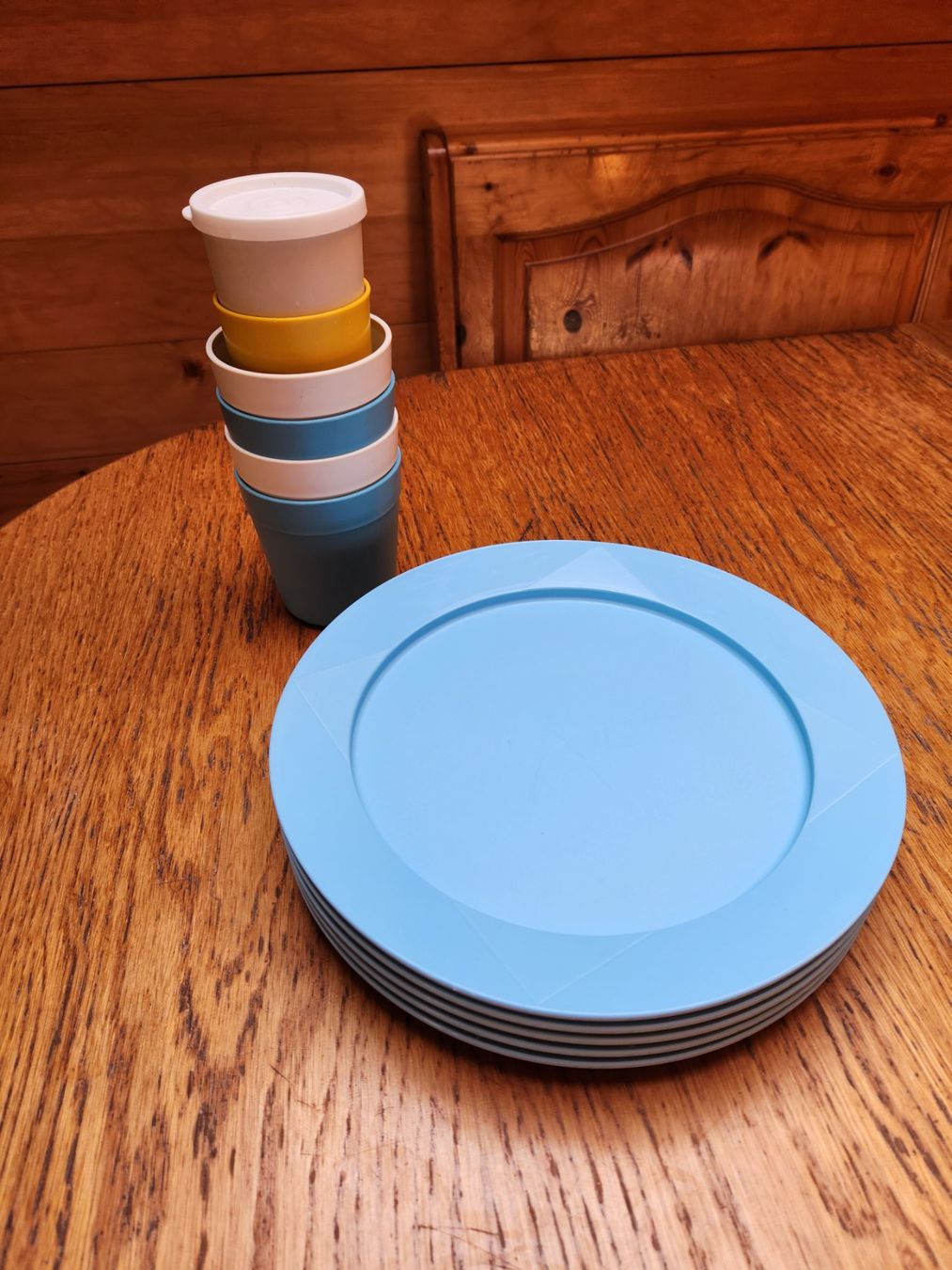 Tupperware Contenitori & Simili: Tupperware Picknick Set 5x Teller 6x Becher 5xBesteck. – Usato da Gstaad venduto da Meiel2020 5