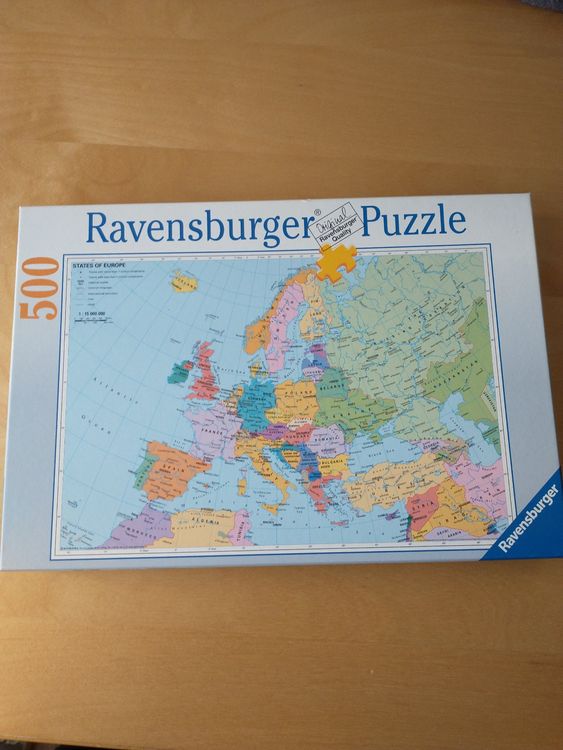 Ravensburger Puzzle: Puzzle Ravensburger 500 Europakarte No. 14 430 3 – Usato da Zürich venduto da Turner_18 1