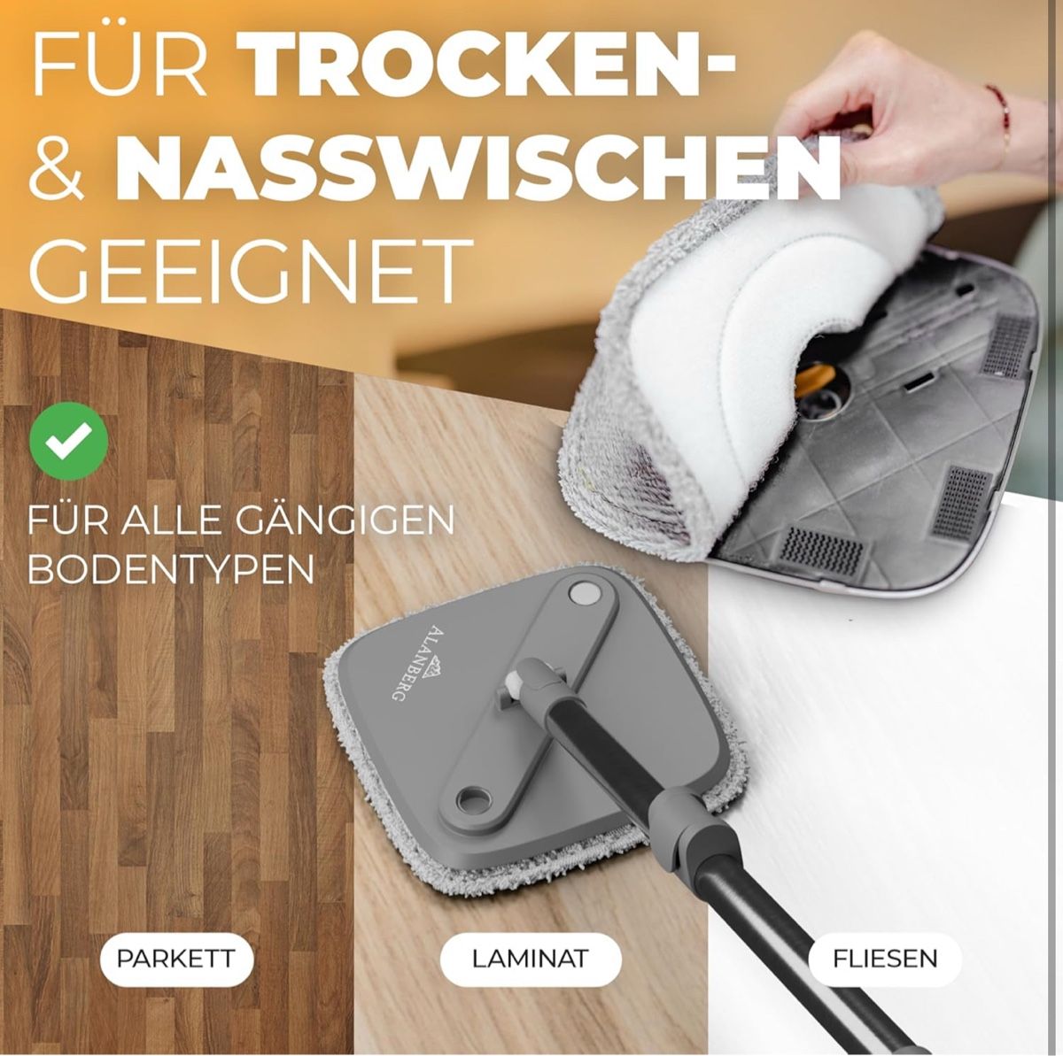 Sonstige Reinigungsgeräte: Wischmopp Set mit Eimer – 2-Kammer-System zur Trennung – Neu und originalverpackt aus Amriswil von JaJa-Express 4