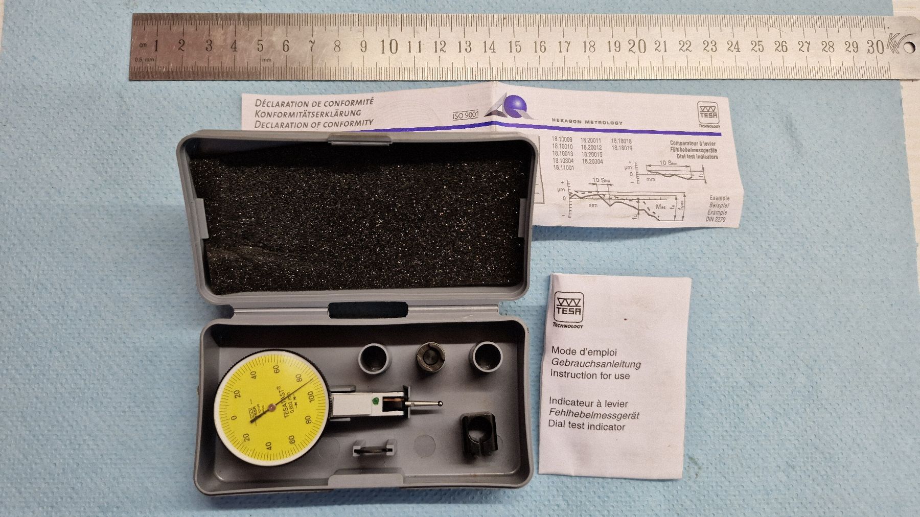 Tesa Misurare: Comparateur à levier TESA TEST, 0.002mm, complet, parfait! – Usato da Cousset venduto da maurerjohann