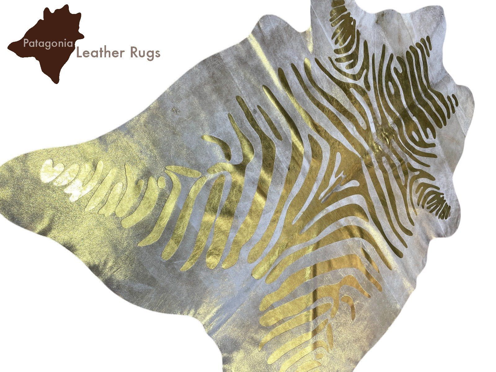 Tappeti: Kuhfell Teppich Zebra Gold Metal – Nuovo e nell'imballaggio originale da Arbedo venduto da patagonialeatherrugs 1