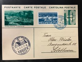 Flugpost 1932, Kat. 18, 90c auf Ballonpost-Karte, KP 120.--