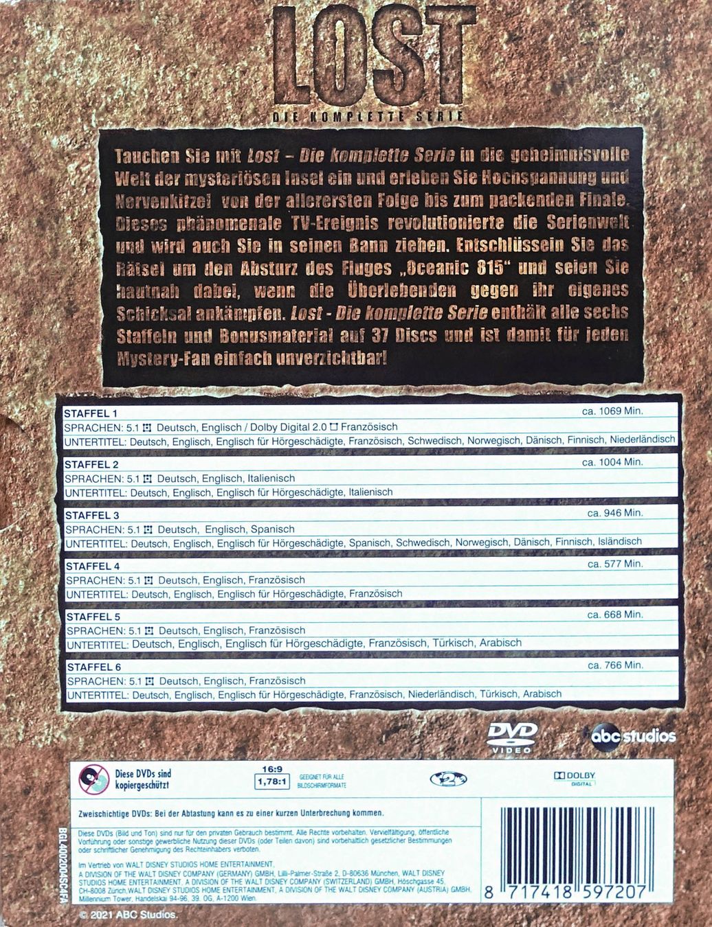 Tutti i DVDs: LOST (DVD; alle Staffeln) – Usato da Düdingen venduto da Hutaetae 2