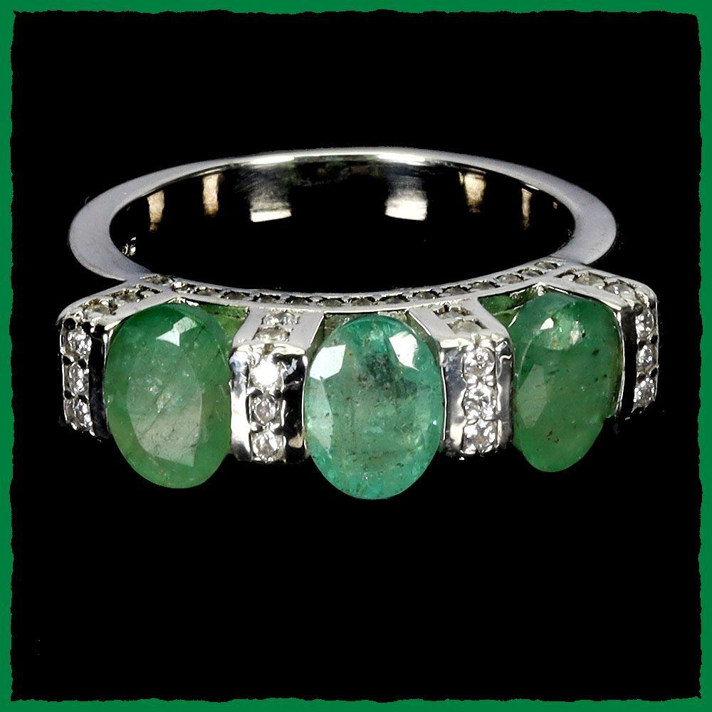 Anelli: ♛ Smaragd 925 Silber Ring – Nuovo e nell'imballaggio originale da Oberglatt ZH venduto da Hot-Spot 1