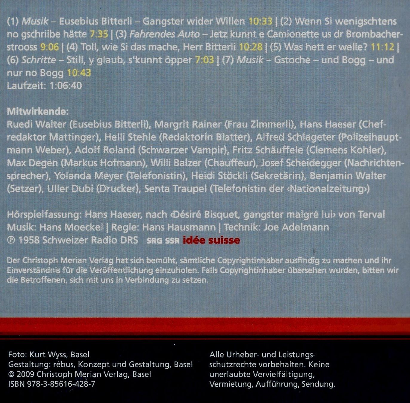 Livres audio: Ruedi Walter EUSEBIUS BTTERLI GANGSTER WIDER WILLEN CD – D'occasion à Kandergrund par Sososo 3