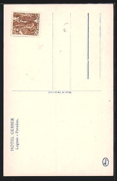 Cartes postales: AK Lugano, Paradiso, Hotel Gerber – D'occasion à Berlin par bartko-reher 1