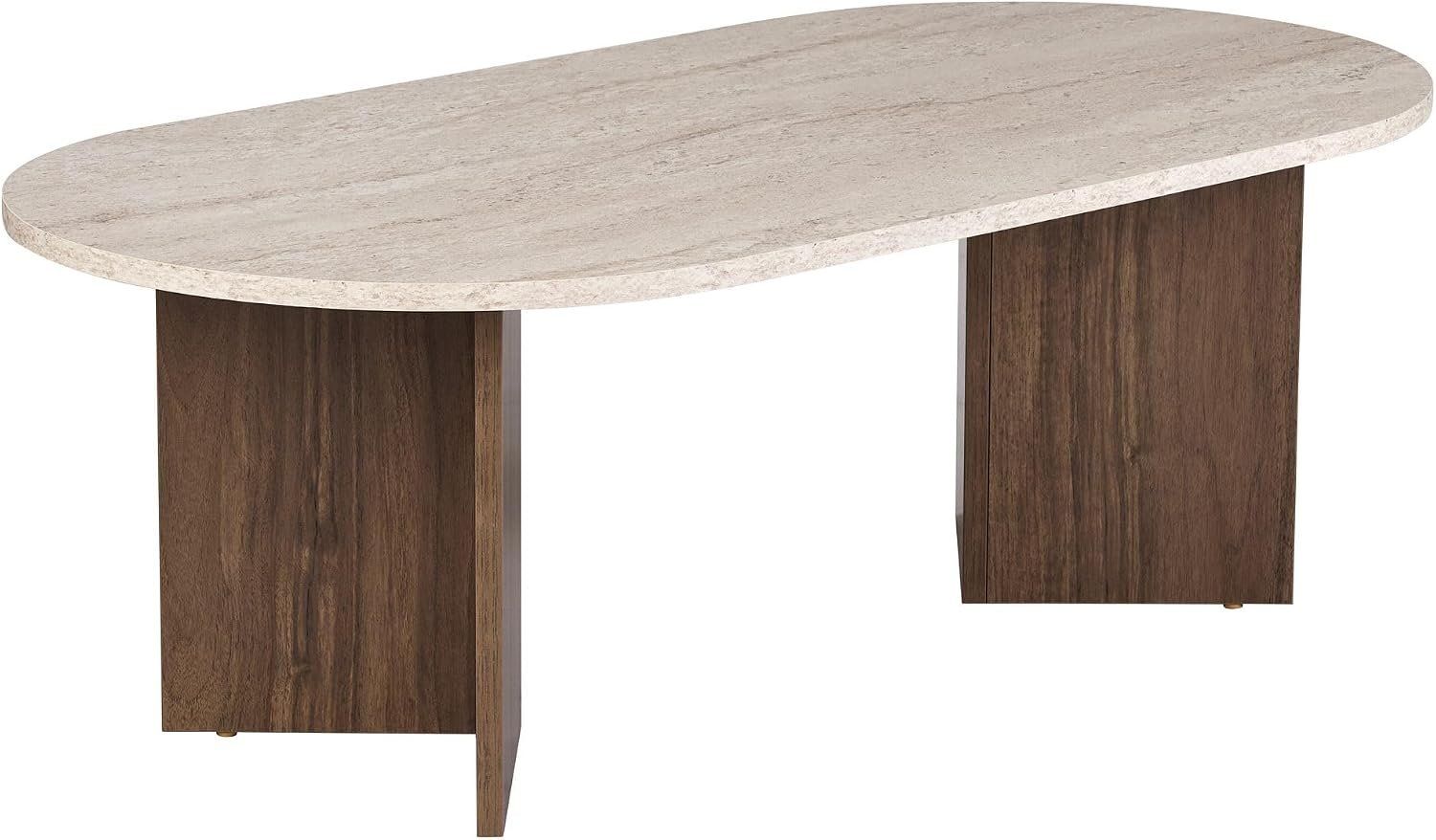Tavoli: Couchtisch 119x40x60 cm Travertin Walnuss 18 mm – Nuovo e nell'imballaggio originale da Schaffhausen venduto da schwizerchaes