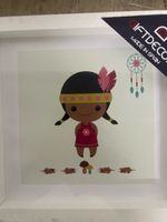 Bild Quadro Girl Federschmuck Made in Spain NEU
