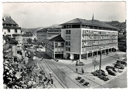 St. Gallen, Schibenertor, parkierte Oldtimer, gelaufen 1961