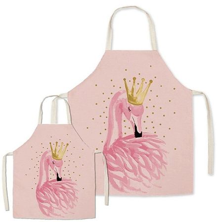 🌸Herziges Mami-Kind-Set KOCHSCHÜRZEN: "Flamingo Königin"💫