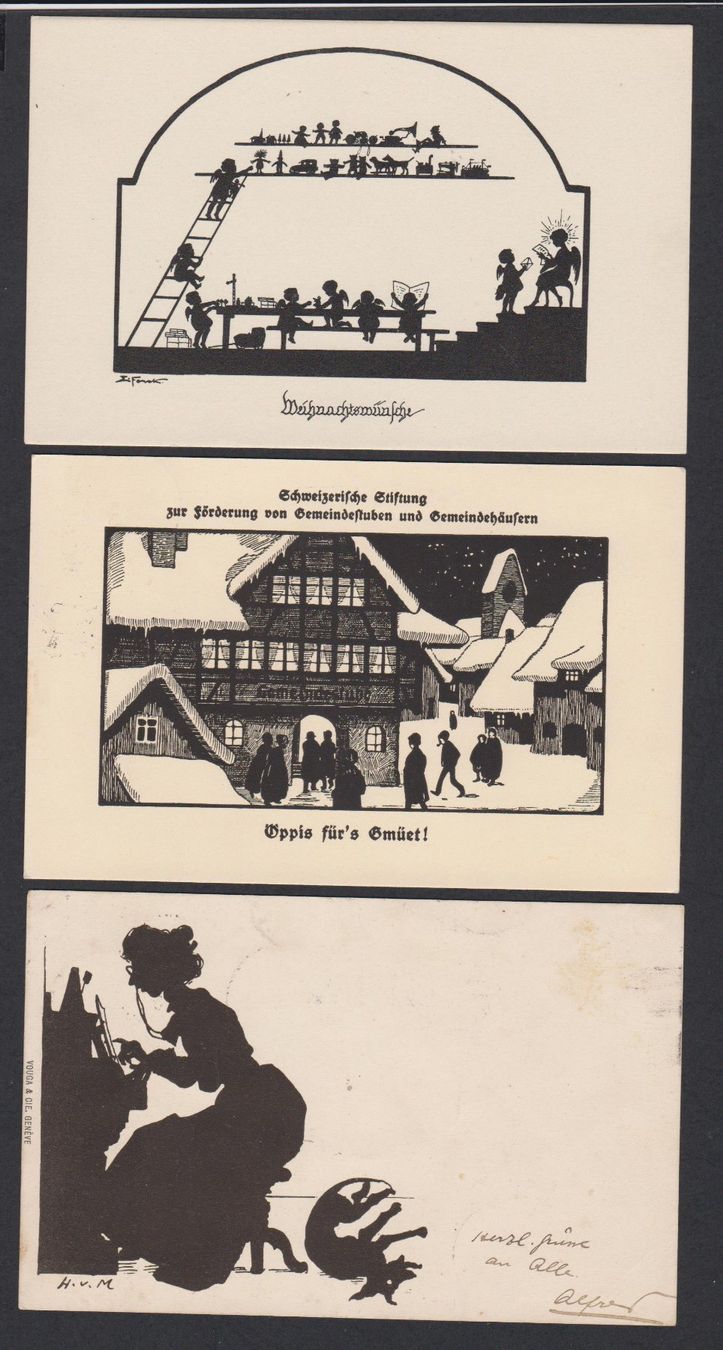 Cartoline postali: 13 alte Ansichtskarten  :    Schattenfiguren - Motive – Usato da Vitznau venduto da Ropaku 2