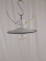 Vintage Hängeleuchte Industrial Art weiss beige