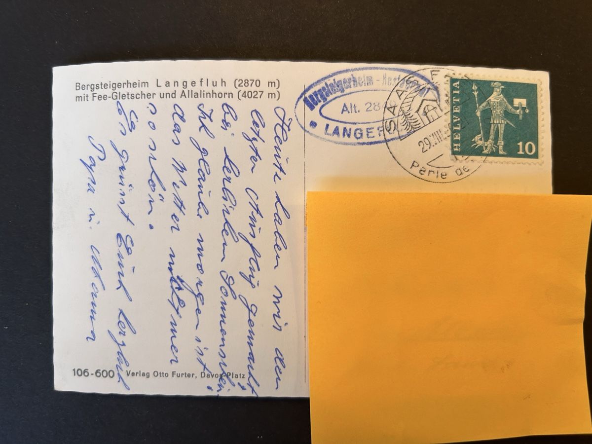 Cartoline postali: Saas-Fee Langefluh Hütte – Usato da Fanas venduto da Alessio11 1