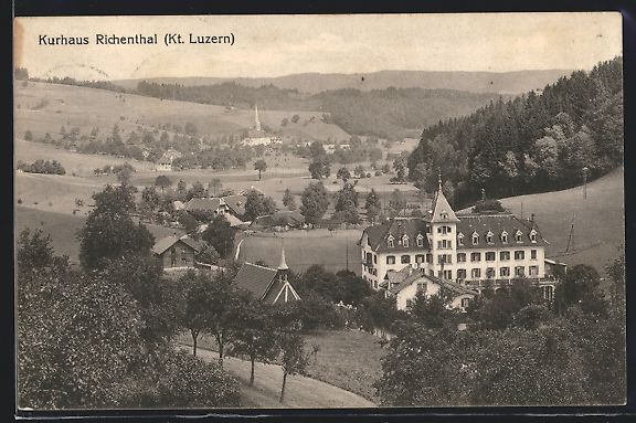 Ansichtskarten: Richenthal, Teilansicht mit Kirche im Hi – Gebraucht aus Berlin von bartko-reher
