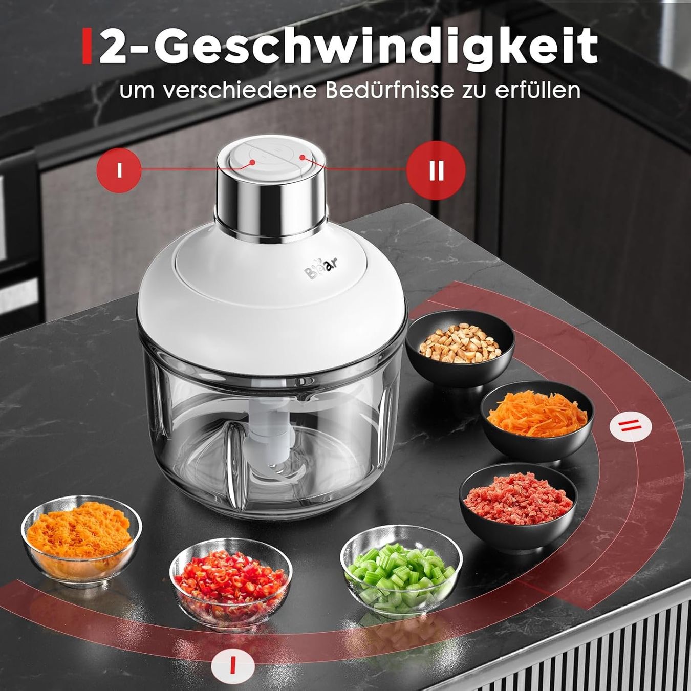Elettrodomestici da cucina: Elektrischer Zerkleinerer mit Glasbehälter – Nuovo e nell'imballaggio originale da Herisau venduto da Senn24 2