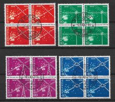 1952: Elektrisches Nachr.Viererblock Serie Nr.309-312 gest.