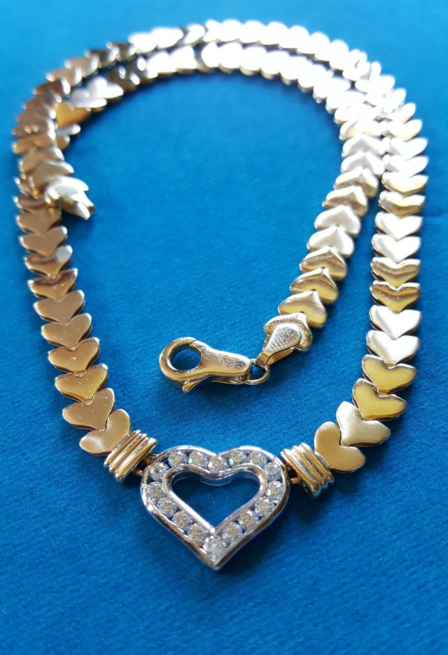 Catenine: Massiv 585 Gold Collier Mit Steine – Usato da Wald ZH venduto da Aniade