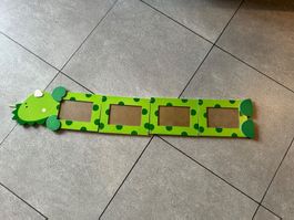 Kinder-Messlatte mit 4  Fotorahmen, grüner Drache