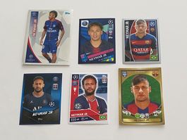 6 diverse Panini Bilder Neymar Brasilien