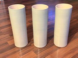 3er Set grosse Vasen aus Keramik - D12x37cm hellblau