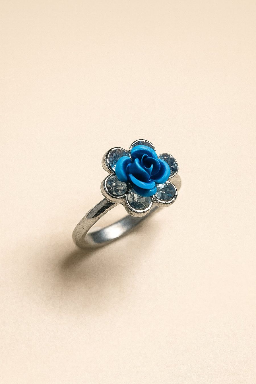 Anelli: Bague Argentée Rose Bleue Strass – Nuovo (secondo la descrizione) da Territet venduto da Cenh
