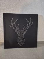 Tableau décoration cerf tête géométrique noir 50x50cm IKEA