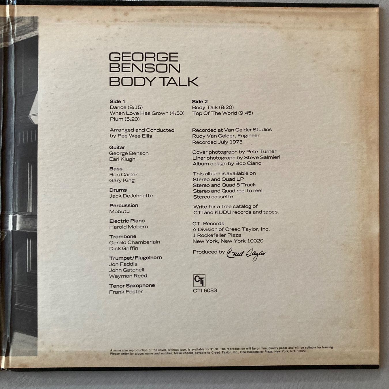 Schallplatten: George Benson - Body Talk - LP – Gebraucht aus dachsen von oheio 3
