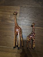 2 Holz Giraffen Deko Figuren Handarbeit Afrika Sansibar🦒