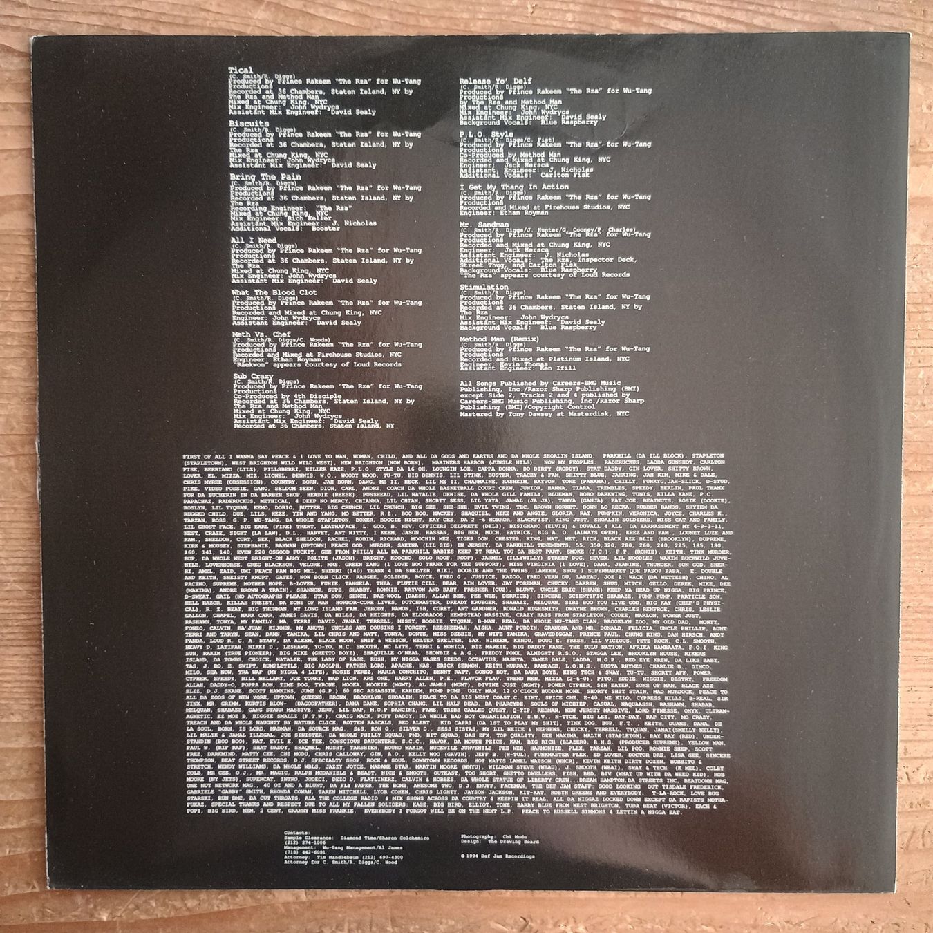 Dischi in vinile: Method Man ‎– Tical LP EU-1994 1st PRESS VG+/G++ – Usato da münchenstein venduto da karl_heinz_krasser 3