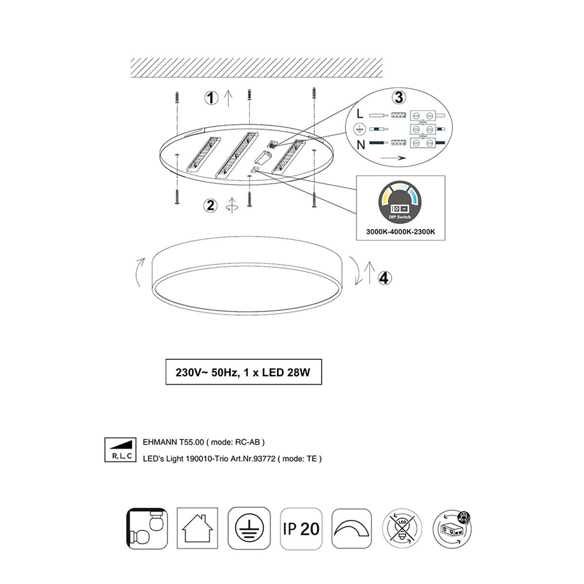 Kronleuchter & Deckenlampen: LED Deckenleuchte, Schwarz, 31 cm ∅ – Neu (gemäss Beschreibung) aus Kreuzlingen von Smart-Light 4