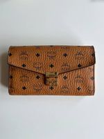 MCM Visetos Clutch / Crossbody Wallet Cognac