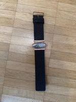 Orologio Alfex da donna, cinturino in pelle nera, usato