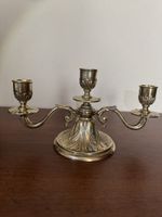 3-flammiger Jugendstil Kerzenständer aus Messing