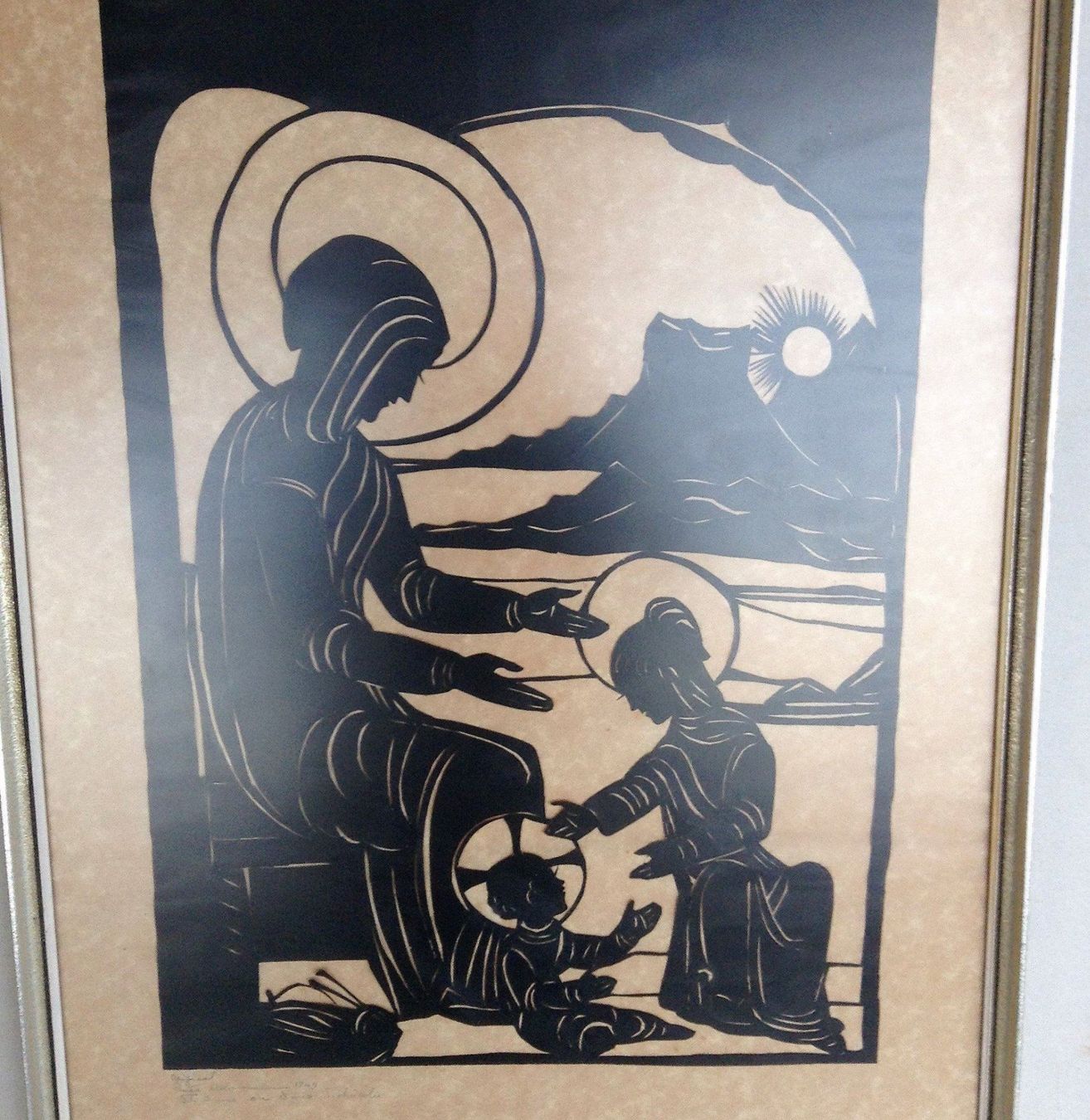 Grafica & Litografie: Schaumann Ruth Scherenschnitt, 1949, sig – Usato da Alpnach Dorf venduto da MZ001 1