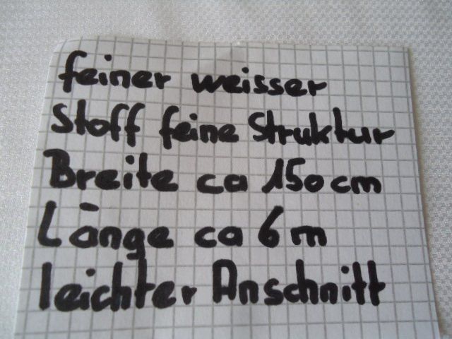 Stoffe: Feiner weisser Stoff – Neu (gemäss Beschreibung) aus Stein AR von dylesi 1