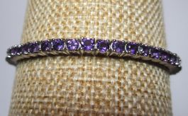 Amethyst Tennisarmband 💎✨ Silber 925 vergoldet B43