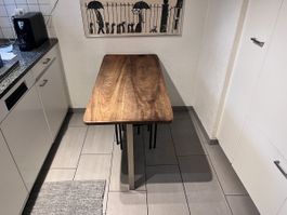 Wandtisch Nussbaum Altholz Massivholz 120cm