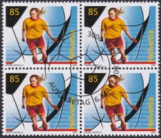 2007, Nr.1228 (Frauenfussball) Viererblock mit Ersttags-O.
