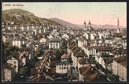 St. Gallen, Teilansicht mit Strassenpart