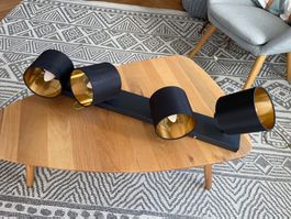 Schwarze Deckenlampe mit Goldakzenten, Top Zustand!