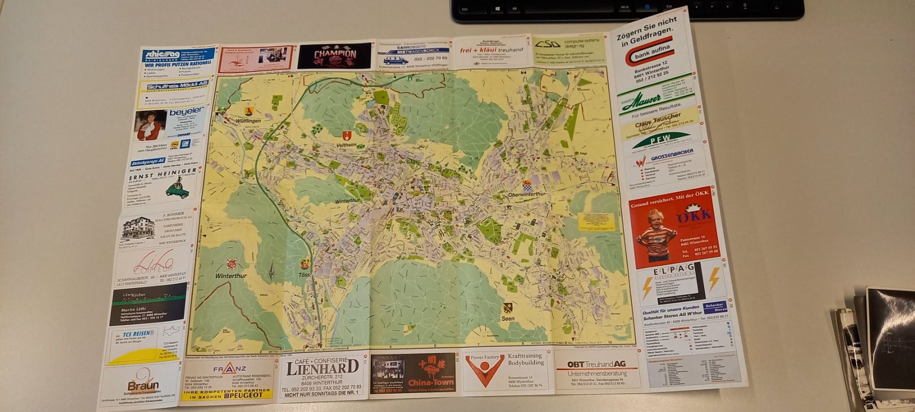 Landkarten & Atlanten: Stadtplan Winterthur 95/96 - Retro Karte – Gebraucht aus Fey von sverigi 2