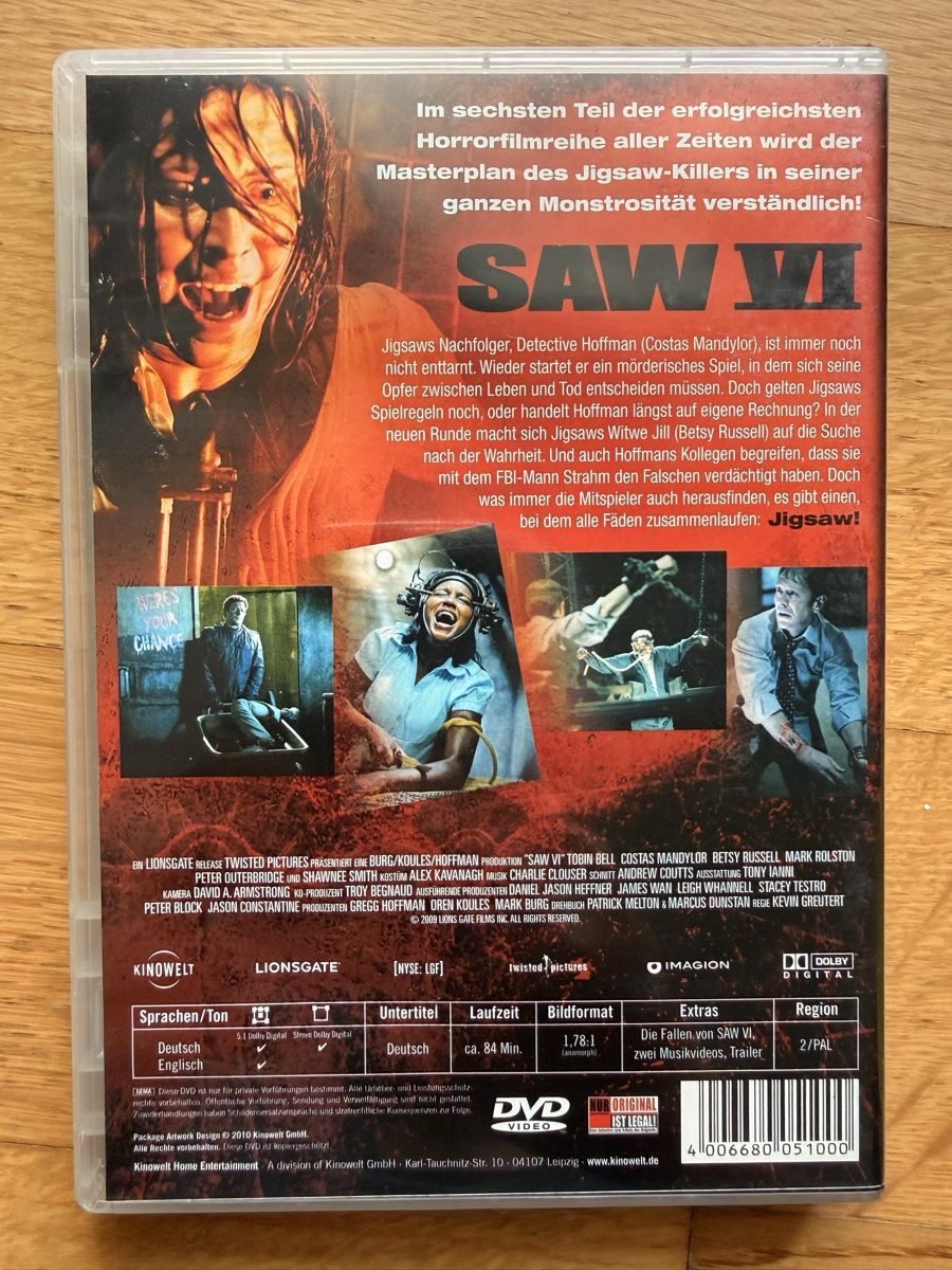 Alle DVDs: Saw VI - DVD – Gebraucht aus Kölliken von nerdorado 1