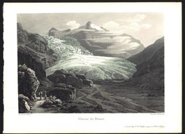Rhonegletscher  Aquatinta von Bantli