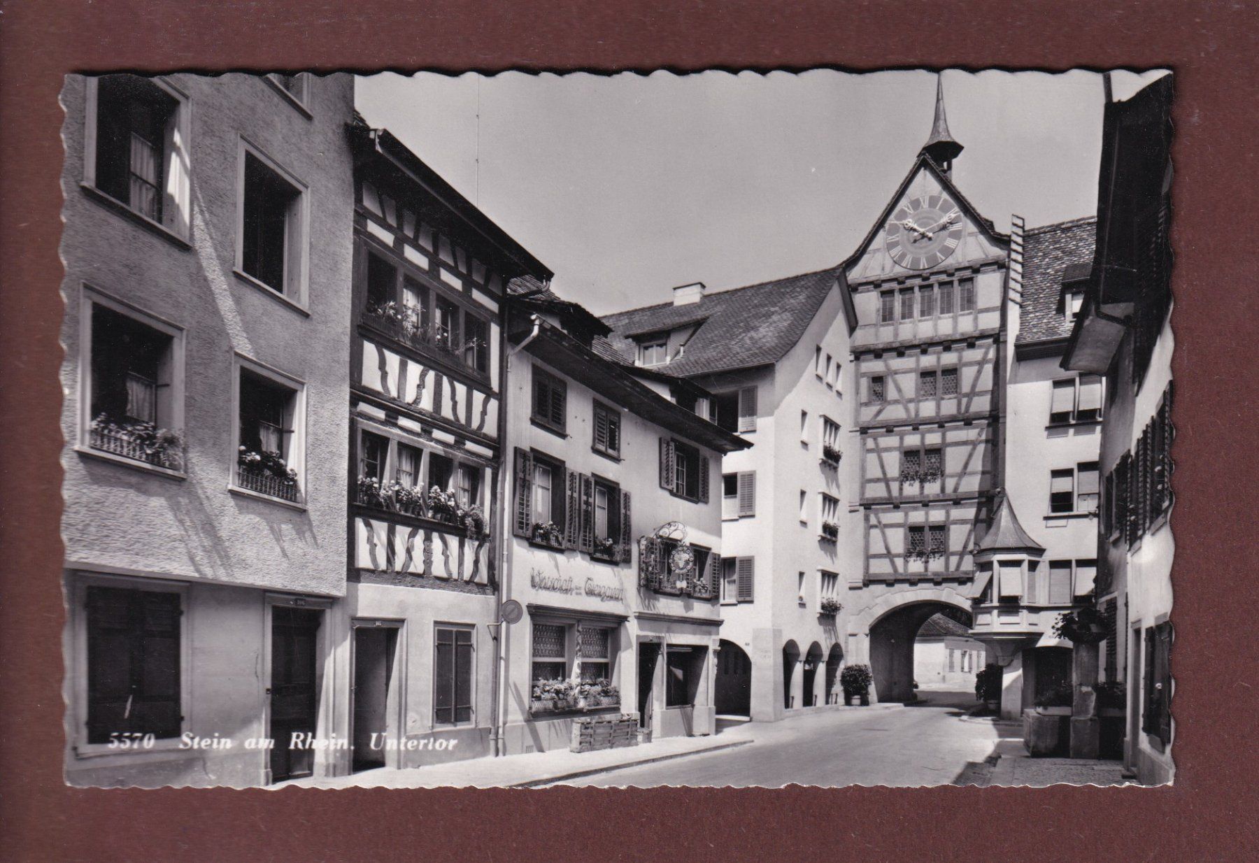 Cartoline postali: STEIN AM RHEIN - Untertor - 1956 – Usato da Pully venduto da nicecards