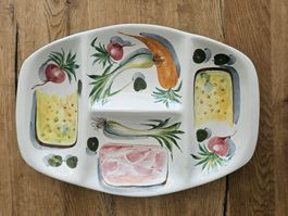 Antipasti-Platte Keramik - Handgemalt - Made Italy Vintage