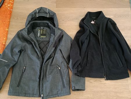 Raintex Jacke mit Fleeceinnenjacke grau Grösse 152